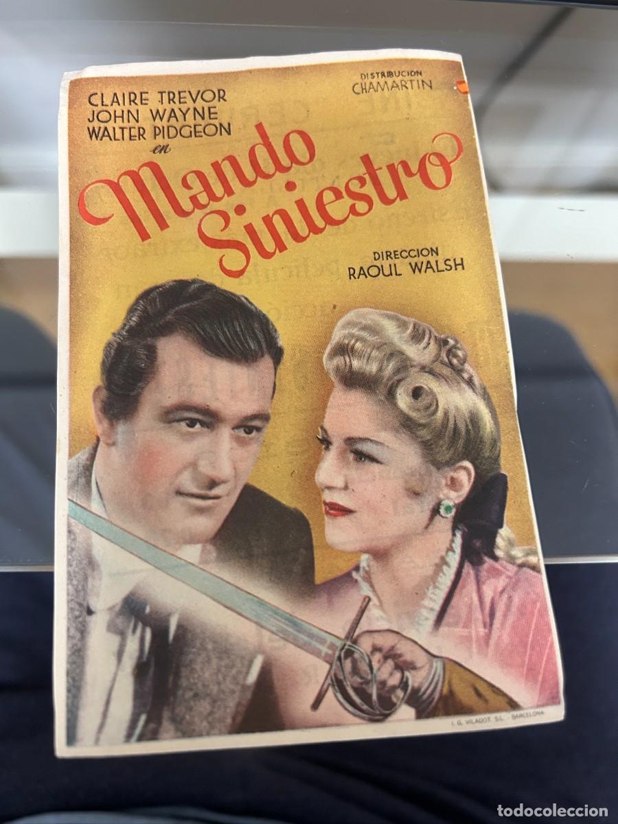 Kino: &ordm;1001 MANDO SINIESTRO CINE CERVANTES CASI SEGURO DE ALCALA DE JOHN WAYNE CON PUBLICIDAD BUEN ESTADO