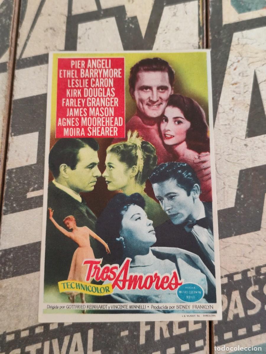  Foglietti di film di film antichi di cinema: Tres amores con publicidad Cine Gran V&iacute;a Granada