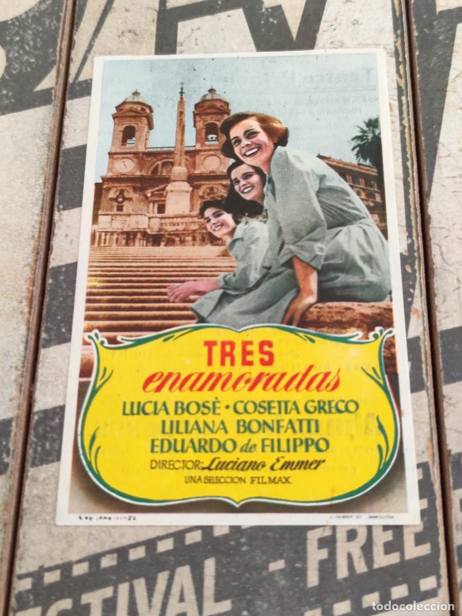  Foglietti di film di film antichi di cinema: Tres enamoradas con publicidad Principal Cinema Tarrasa