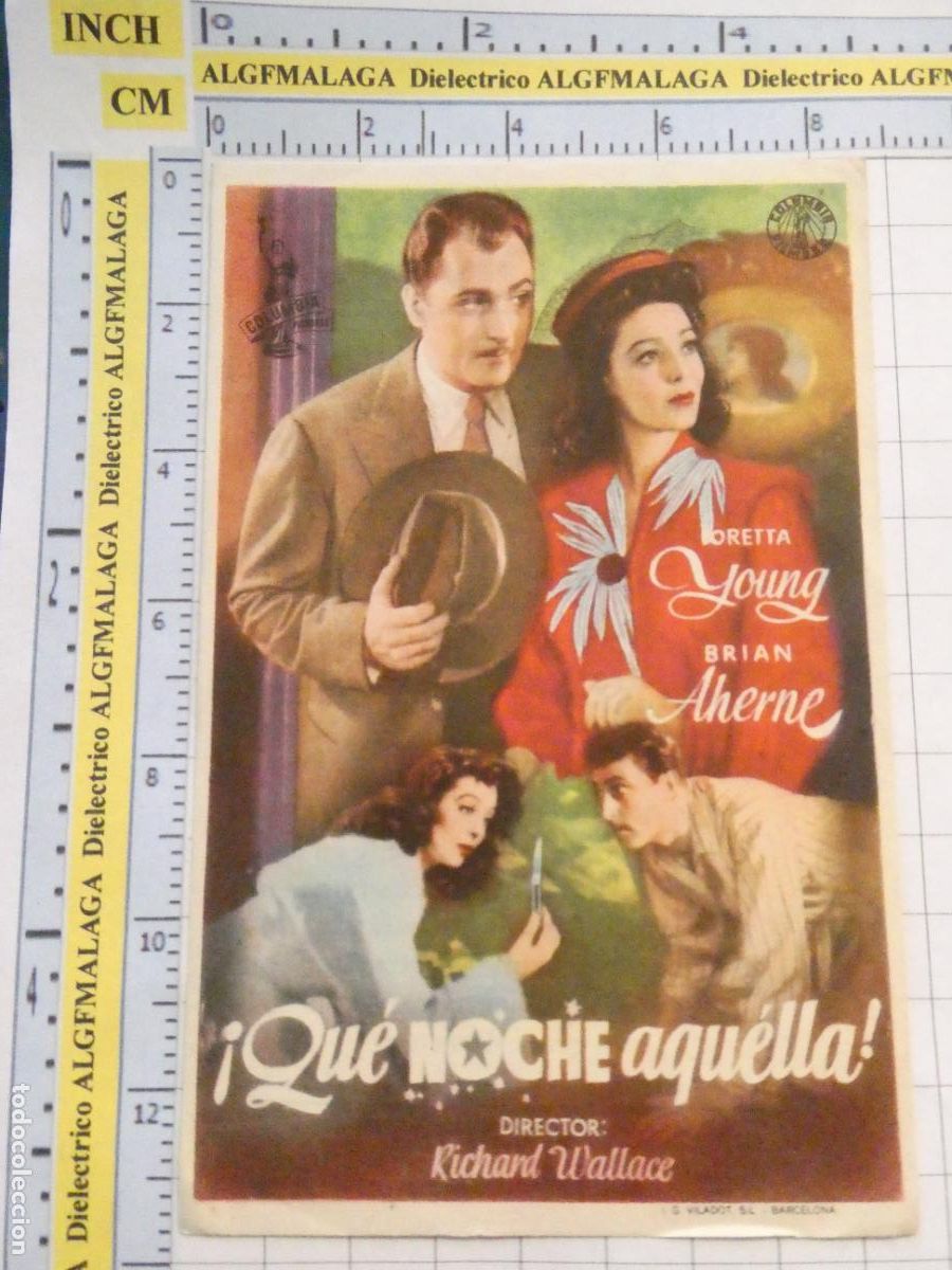 Kino: PROGRAMA DE MANO. CINE. PEL&Iacute;CULA. QUE NOCHE AQUELLA. COLISEO OLYMPIA GRANADA. 504