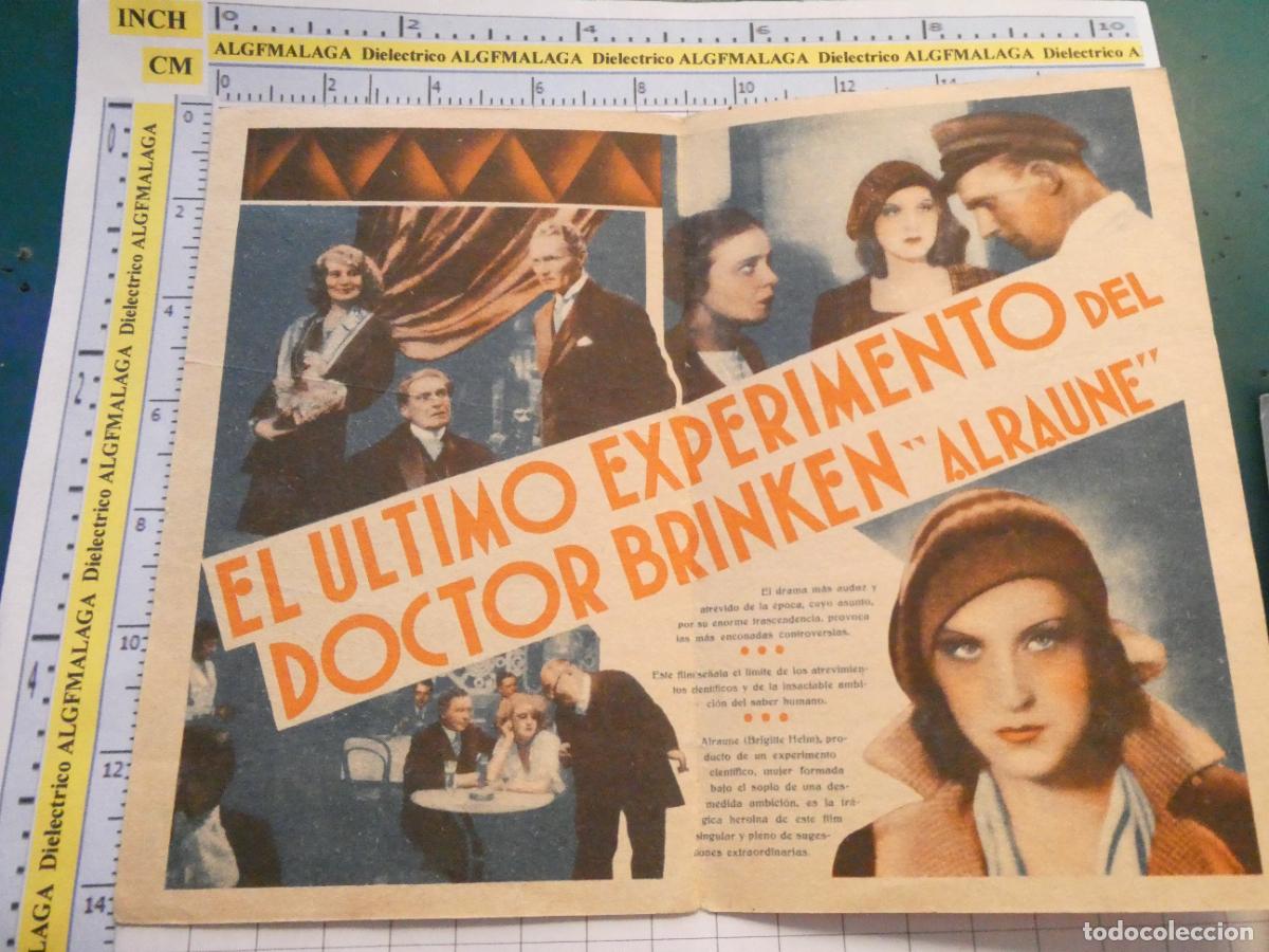 Cine: PROGRAMA DE MANO. CINE. PEL&Iacute;CULA. EL &Uacute;LTIMO EXPERIMENTO DEL DR BRINKEN. 505 - Foto 2