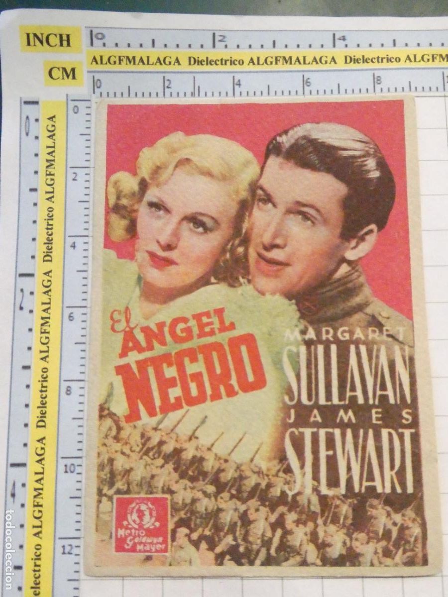 Foglietti di film di film antichi di cinema: PROGRAMA DE MANO. CINE. PEL&Iacute;CULA. EL &Aacute;NGEL NEGRO JAMES STEWART. 506