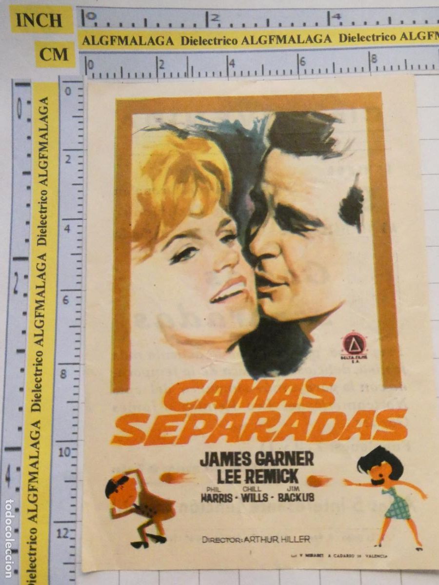 Foglietti di film di film antichi di cinema: PROGRAMA DE MANO. CINE. PEL&Iacute;CULA. CAMAS SEPARADAS CINE AVENIDA AND&Uacute;JAR JAEN. 508