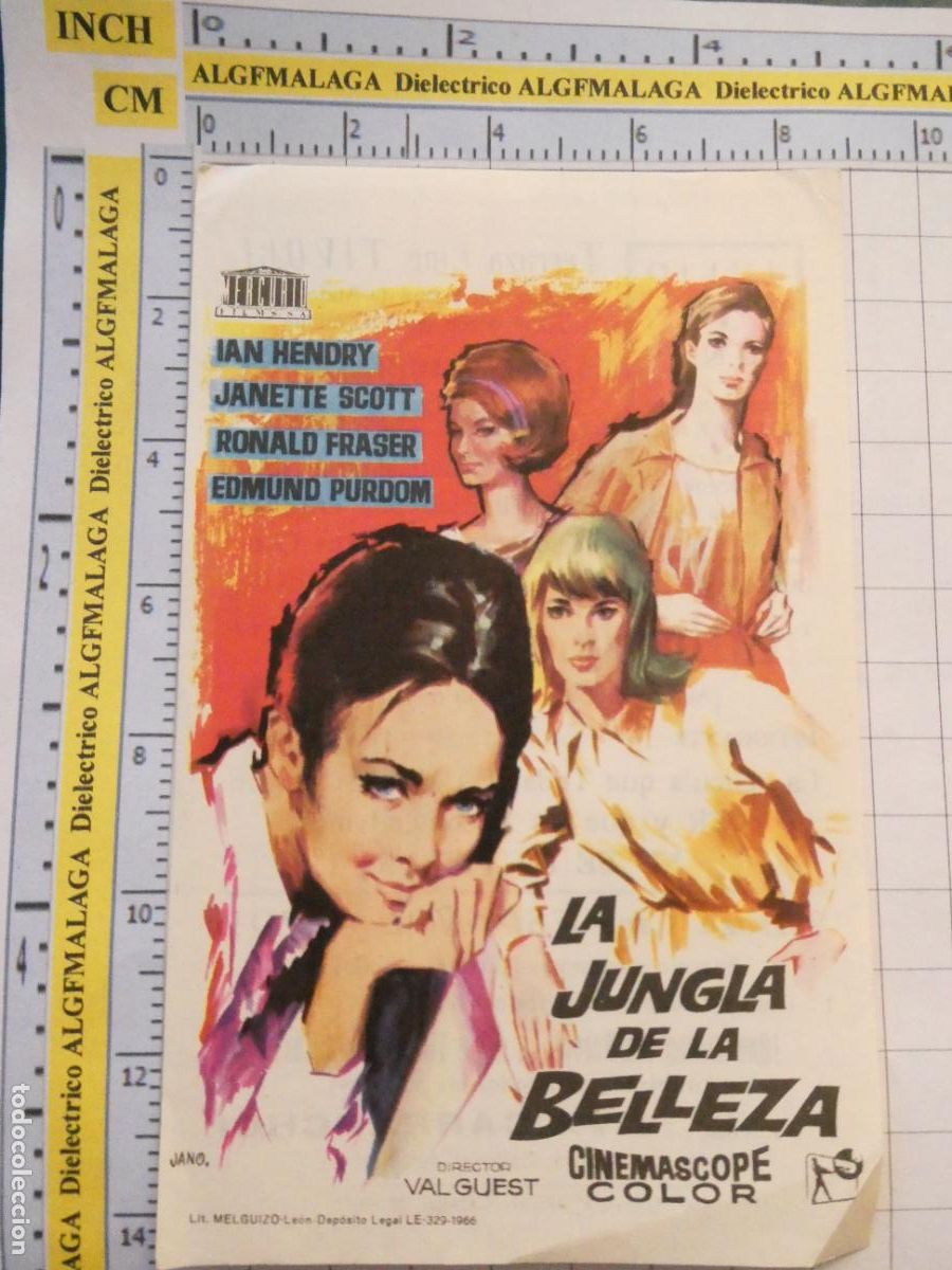 Folhetos de m&atilde;o de filmes antigos de cinema: PROGRAMA DE MANO. CINE. PEL&Iacute;CULA. LA JUNGLA DE LA BELLEZA CINE TIVOLI AND&Uacute;JAR JAEN. 510