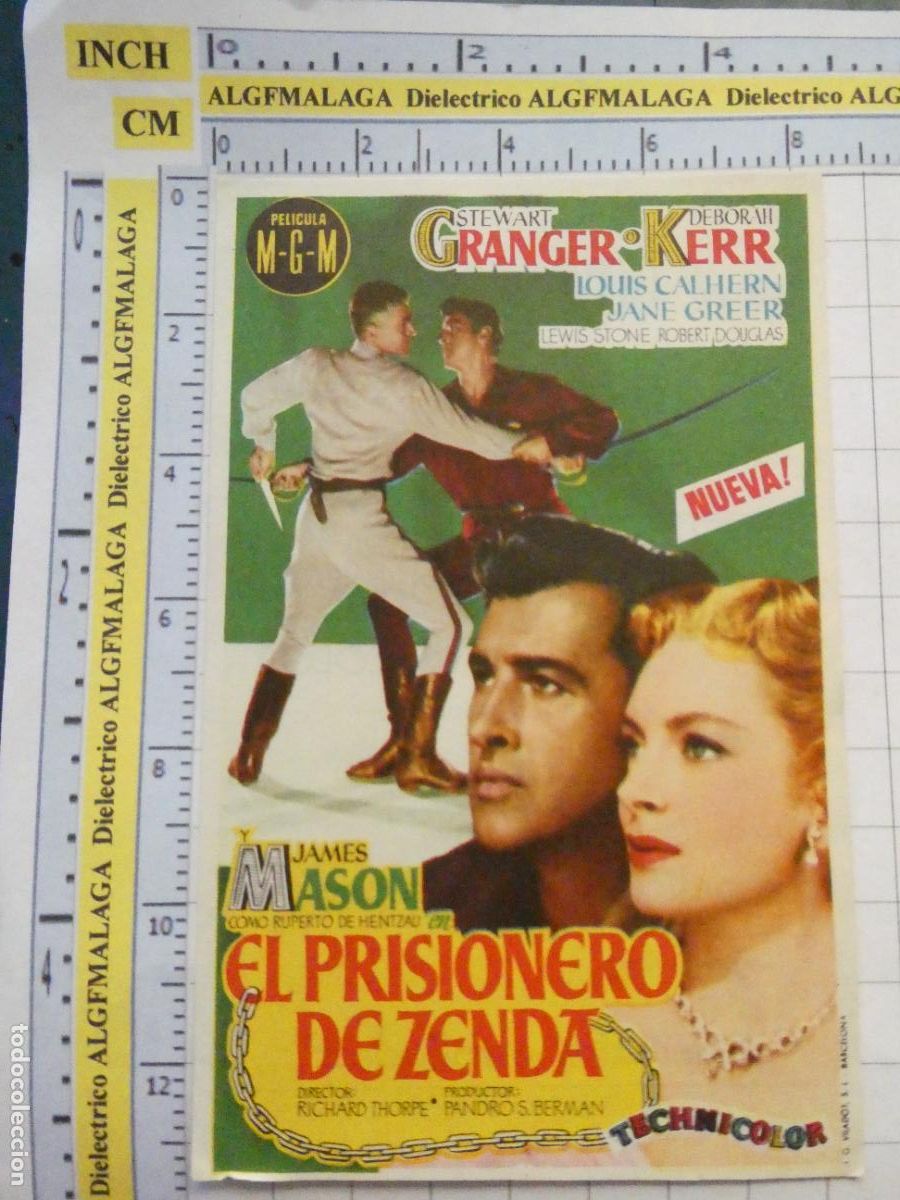 Folhetos de m&atilde;o de filmes antigos de cinema: PROGRAMA DE MANO. CINE. PEL&Iacute;CULA. EL PRISIONERO DE ZENDA CINEMA GOYA GRANADA. 513