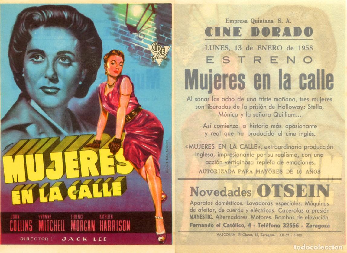 Cinema: FOLLETO DE MANO ORIGINAL MUJERES EN LA CALLE CINE DORADO 1958 ZARAGOZA