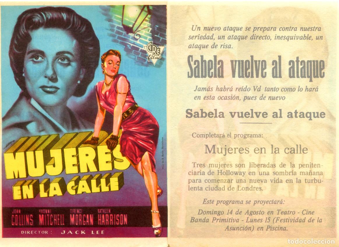 Cinema: FOLLETO DE MANO ORIGINAL MUJERES EN LA CALLE TEATRO CINE BANDA PRIMITIVA LIR&Iacute;A VALENCIA