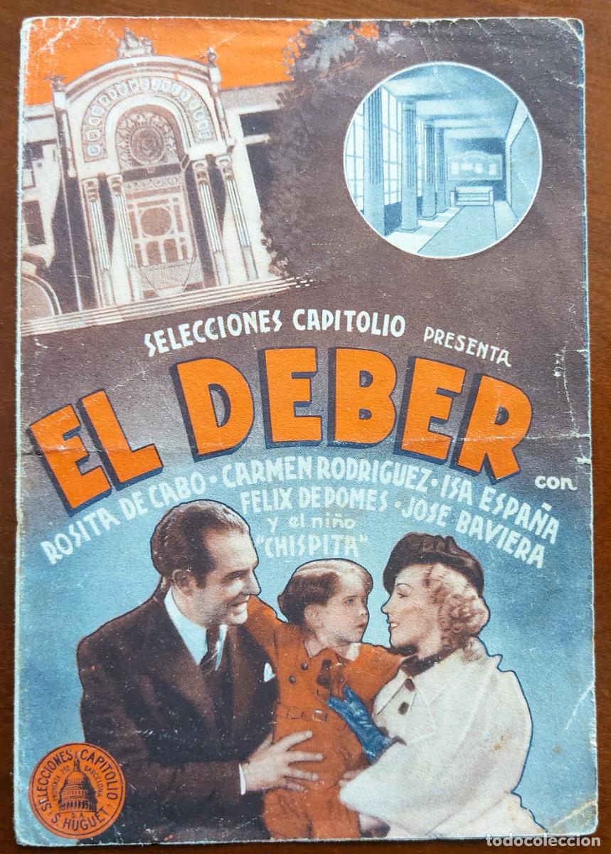Folhetos de m&atilde;o de filmes antigos de cinema: PROGRAMA DOBLE EL DEBER - CON ROSITA DE CABO Y EL NI&Ntilde;O CHISPITA