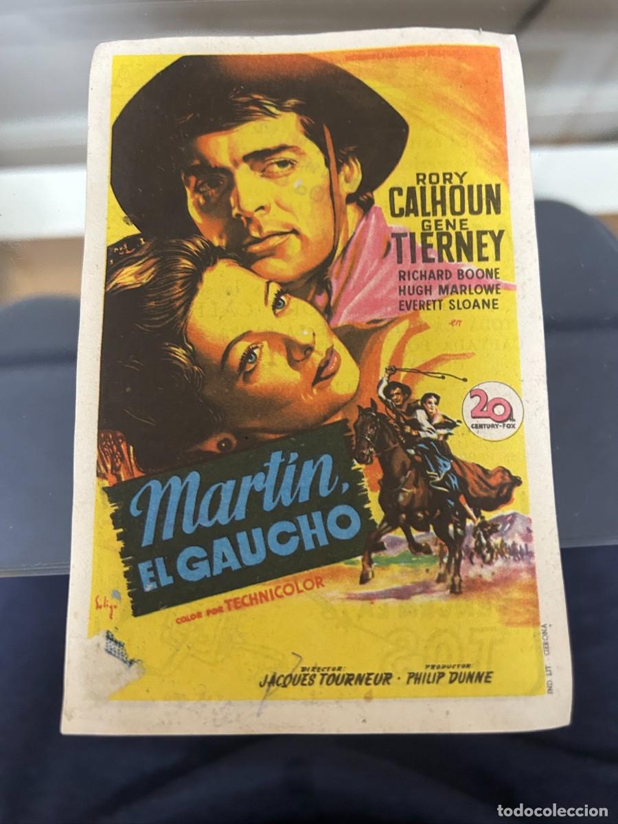 Cinema: &ordm;1030 MARTIN EL GAUCHO CINEMA GOYA ZARAGOZA CON PUBLICIDAD BUEN ESTADO