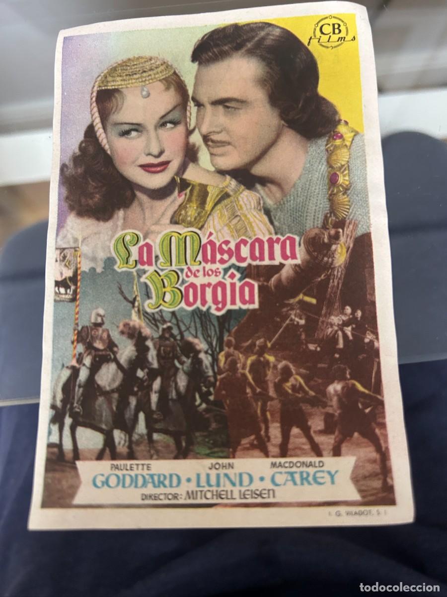 Cinema: &ordm;1033 LA MASCARA DE LOS BORGIA CINE FEMINA-ASTORIA BARCELONA CON PUBLICIDAD BUEN ESTADO