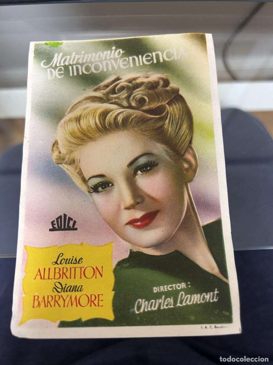 Cinema: &ordm;1040 MATRIMONIO DE INCONVENIENCIA SIN PUBLICIDAD BUEN ESTADO