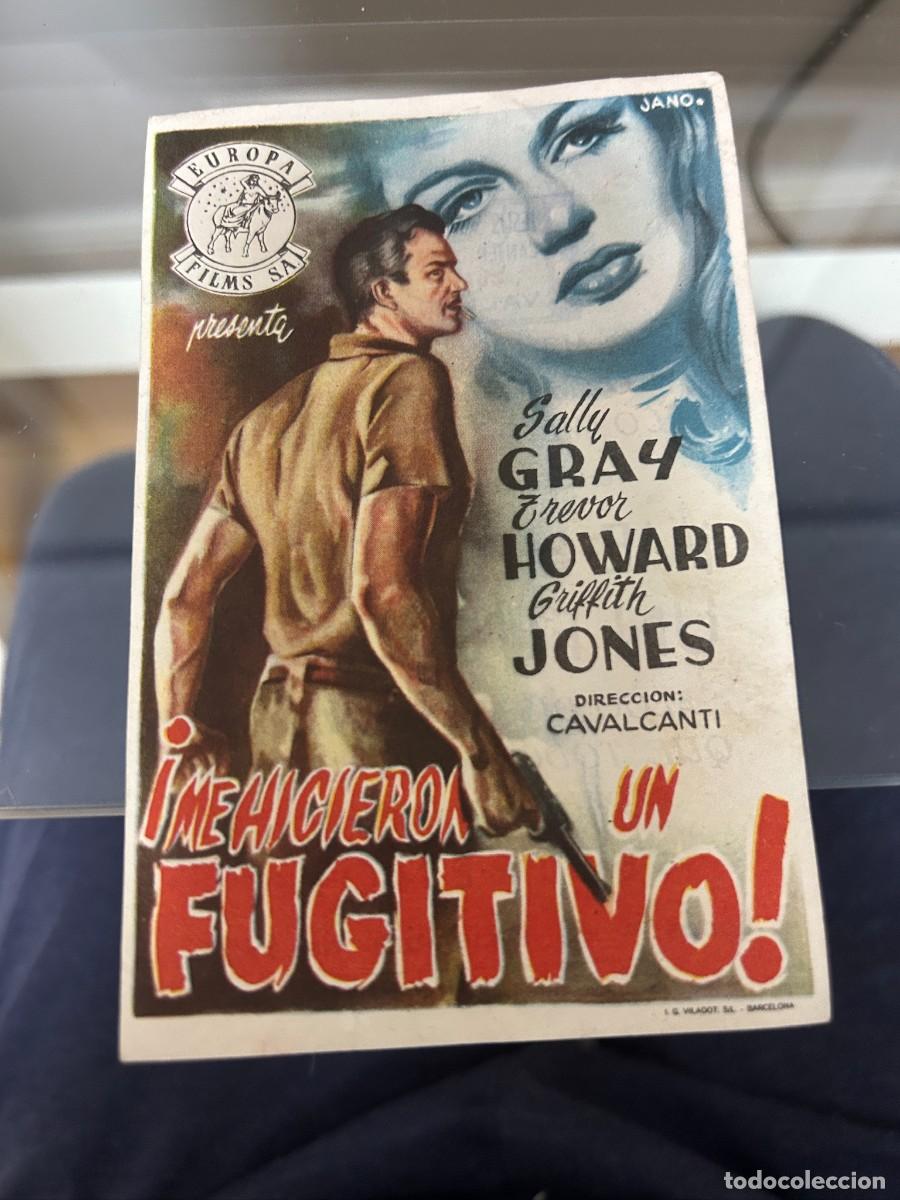 Cine: &ordm;1047 &iexcl;ME HICIERON UN FUGITIVO! CINE CERVANTES GRANADA CON PUBLICIDAD BUEN ESTADO