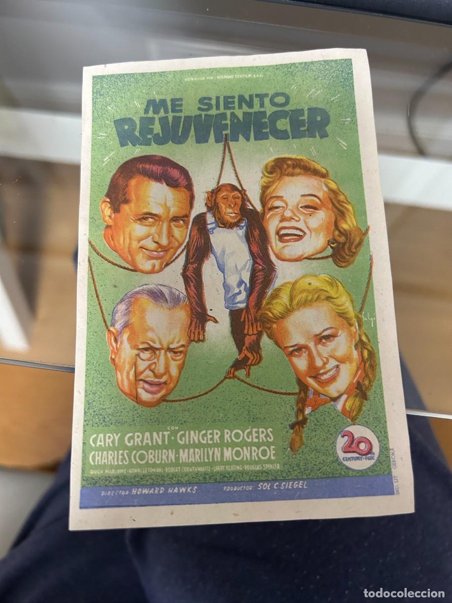 Folhetos de m&atilde;o de filmes antigos de cinema: &ordm;1060 ME SIENTO REJUVENECER MARILYN MONROE COLISEO OLIMPIA GRANADA CON PUBLICIDAD BUEN ESTADO