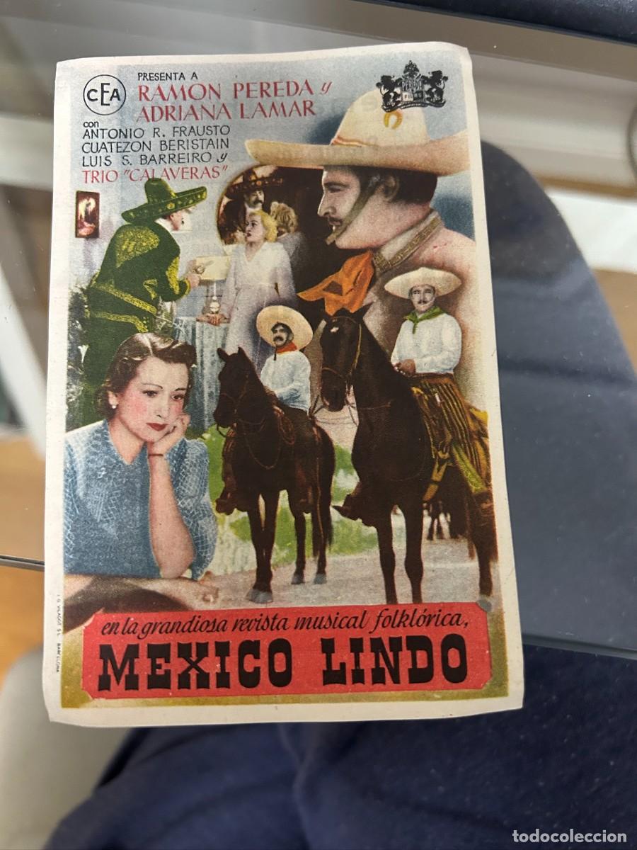 Folhetos de m&atilde;o de filmes antigos de cinema: &ordm;1066 MEXICO LINDO CINEMA ALHAMBRA ZARAGOZA CON PUBLICIDAD BUEN ESTADO