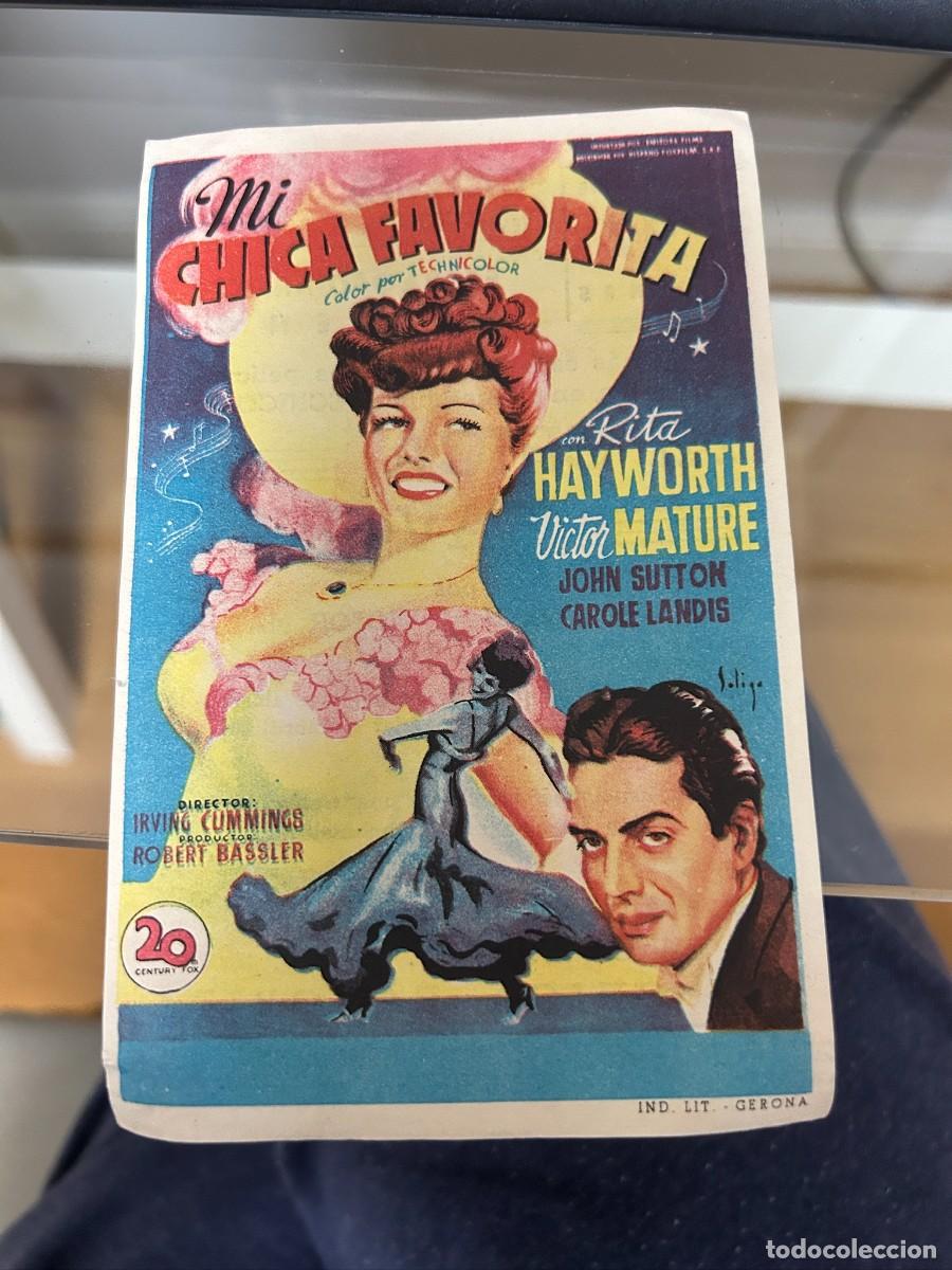 Folhetos de m&atilde;o de filmes antigos de cinema: &ordm;1069 MI CHICA FAVORITA CINEMA GOYA CON PUBLICIDAD BUEN ESTADO