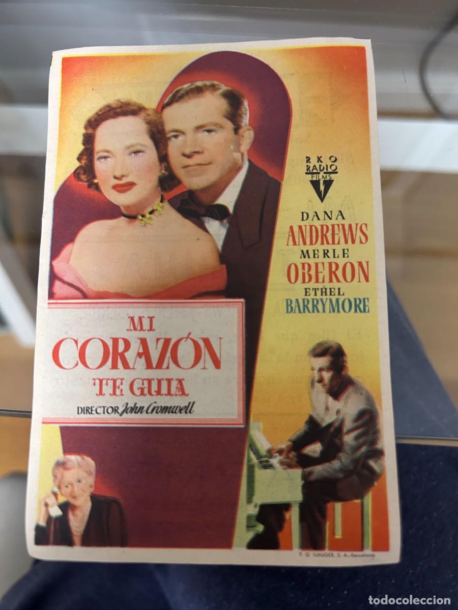 Folhetos de m&atilde;o de filmes antigos de cinema: &ordm;1070 MI CORAZON TE GUIA CINE MARI LEON CON PUBLICIDAD BUEN ESTADO