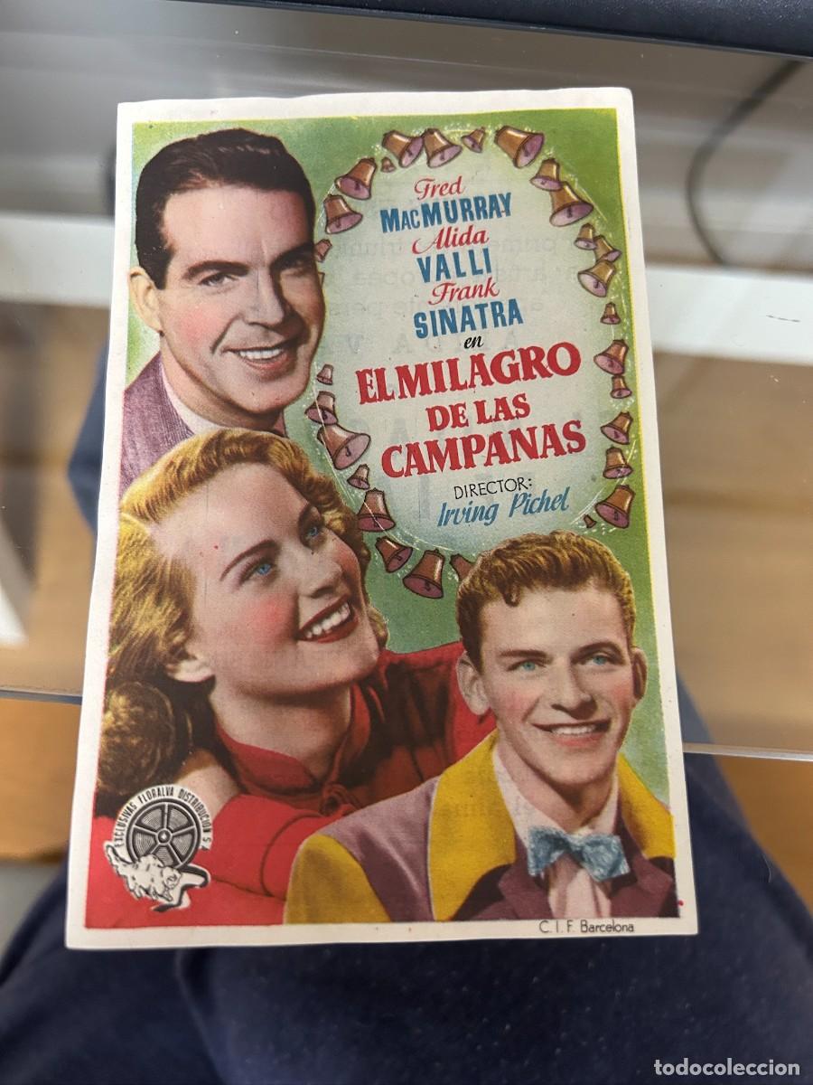 Folhetos de m&atilde;o de filmes antigos de cinema: &ordm;1080 EL MILAGRO DE LAS CAMPANAS CINEMA GOYA ZARAGOZA CON PUBLICIDAD BUEN ESTADO