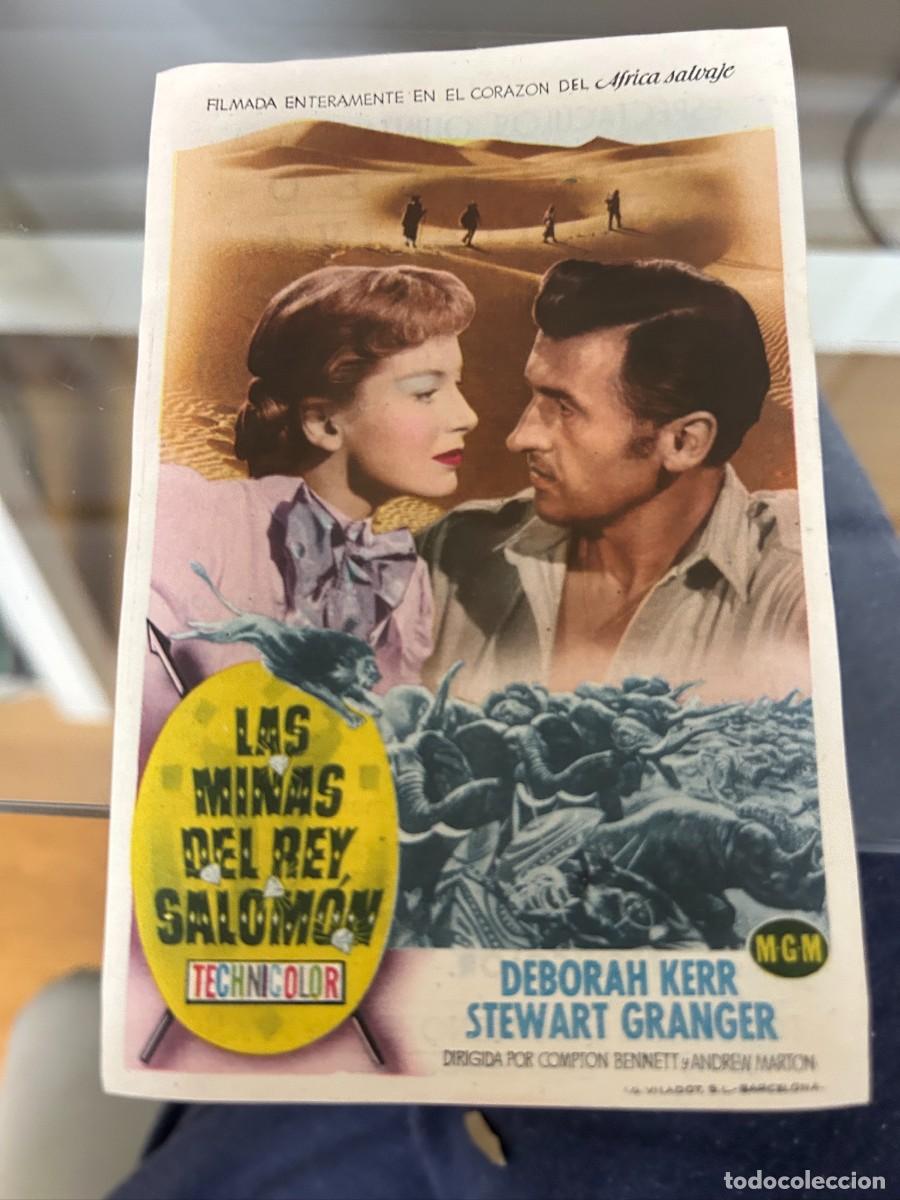 Folhetos de m&atilde;o de filmes antigos de cinema: &ordm;1092 LAS MINAS DEL REY SALOMON COLISEO EQUITATIVA ZARAGOZA CON PUBLICIDAD BUEN ESTADO