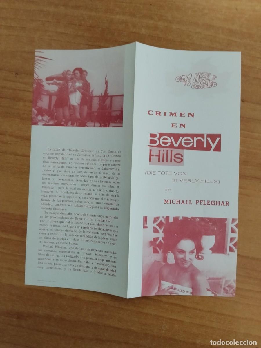  Foglietti di film di film antichi di cinema: PROGRAMA DE CINE SALA ARTE Y ENSAYO--CRIMEN EN BEVERLY HILLS