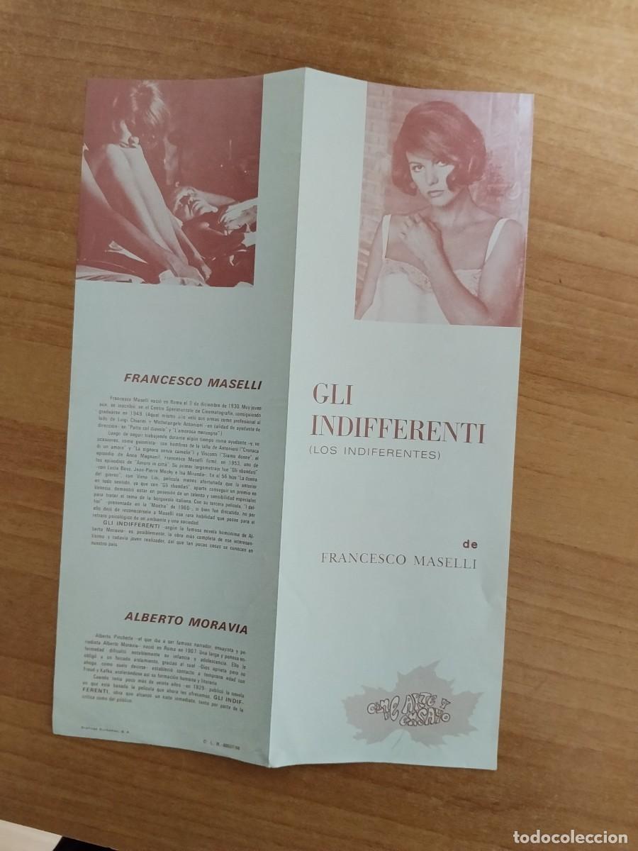  Foglietti di film di film antichi di cinema: PROGRAMA DE CINE SALA ARTE Y ENSAYO--LOS INDIFERENTES