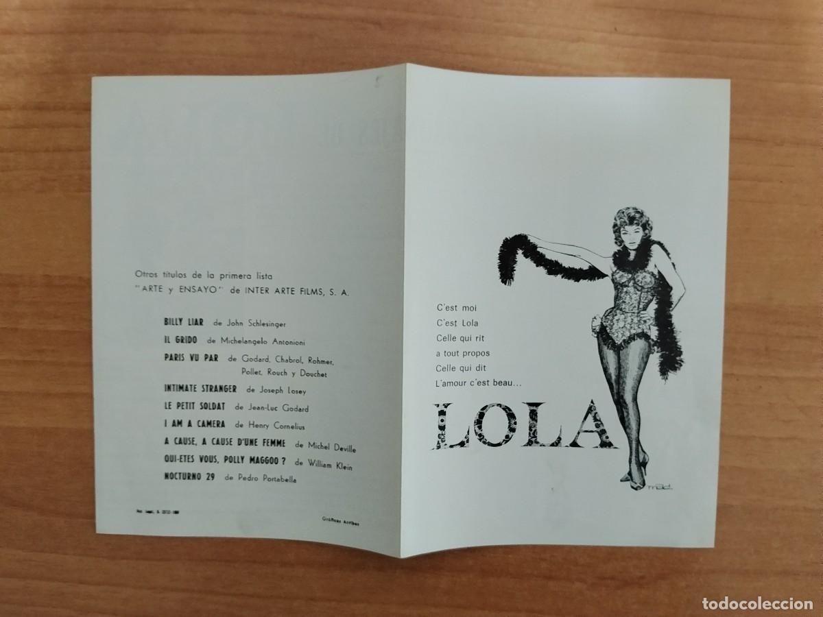  Foglietti di film di film antichi di cinema: PROGRAMA DE CINE SALA ARTE Y ENSAYO--LOLA