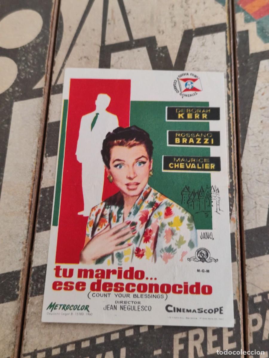 Folhetos de m&atilde;o de filmes antigos de cinema: Tu marido... ese desconocido sin publicidad