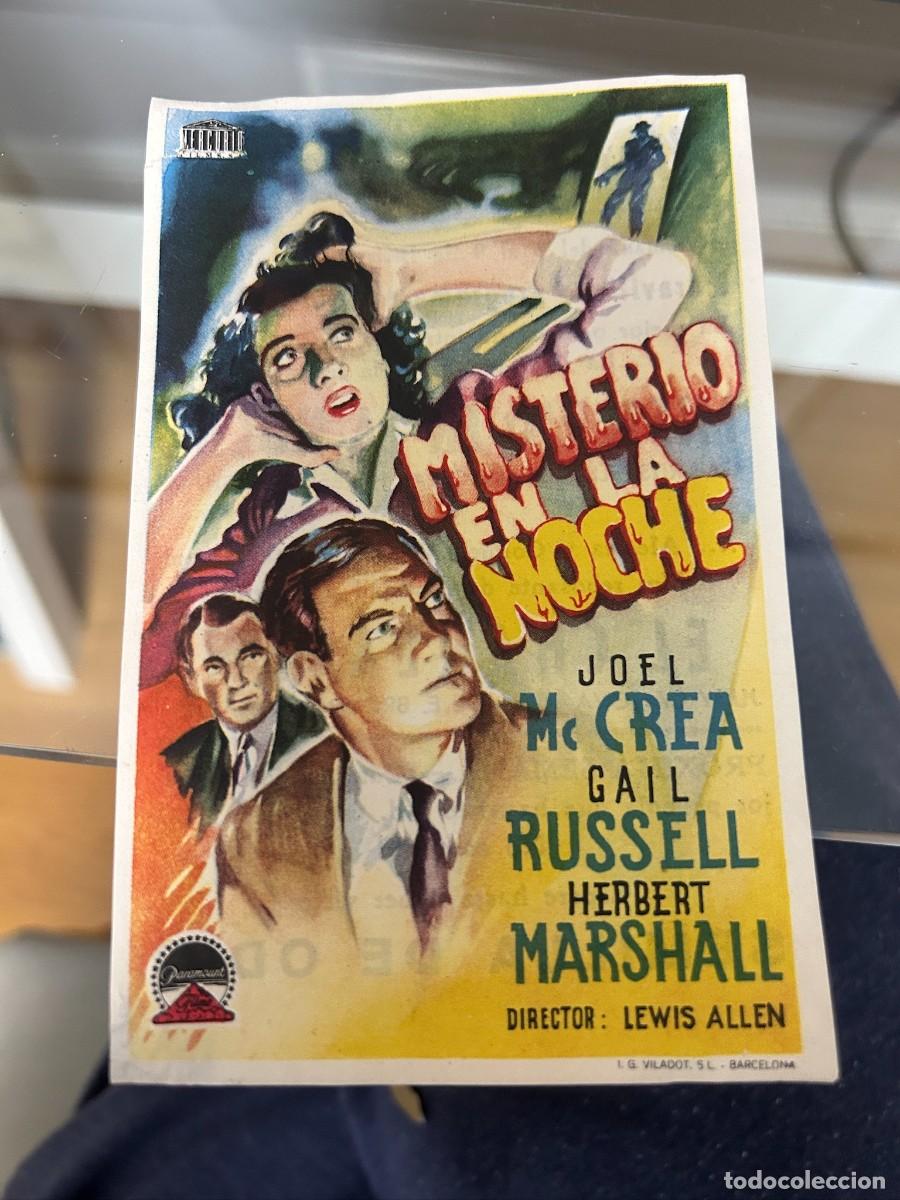 Folhetos de m&atilde;o de filmes antigos de cinema: &ordm;1104 MISTERIO EN LA NOCHE CINE MONTERROSA REUS CON PUBLICIDAD BUEN ESTADO