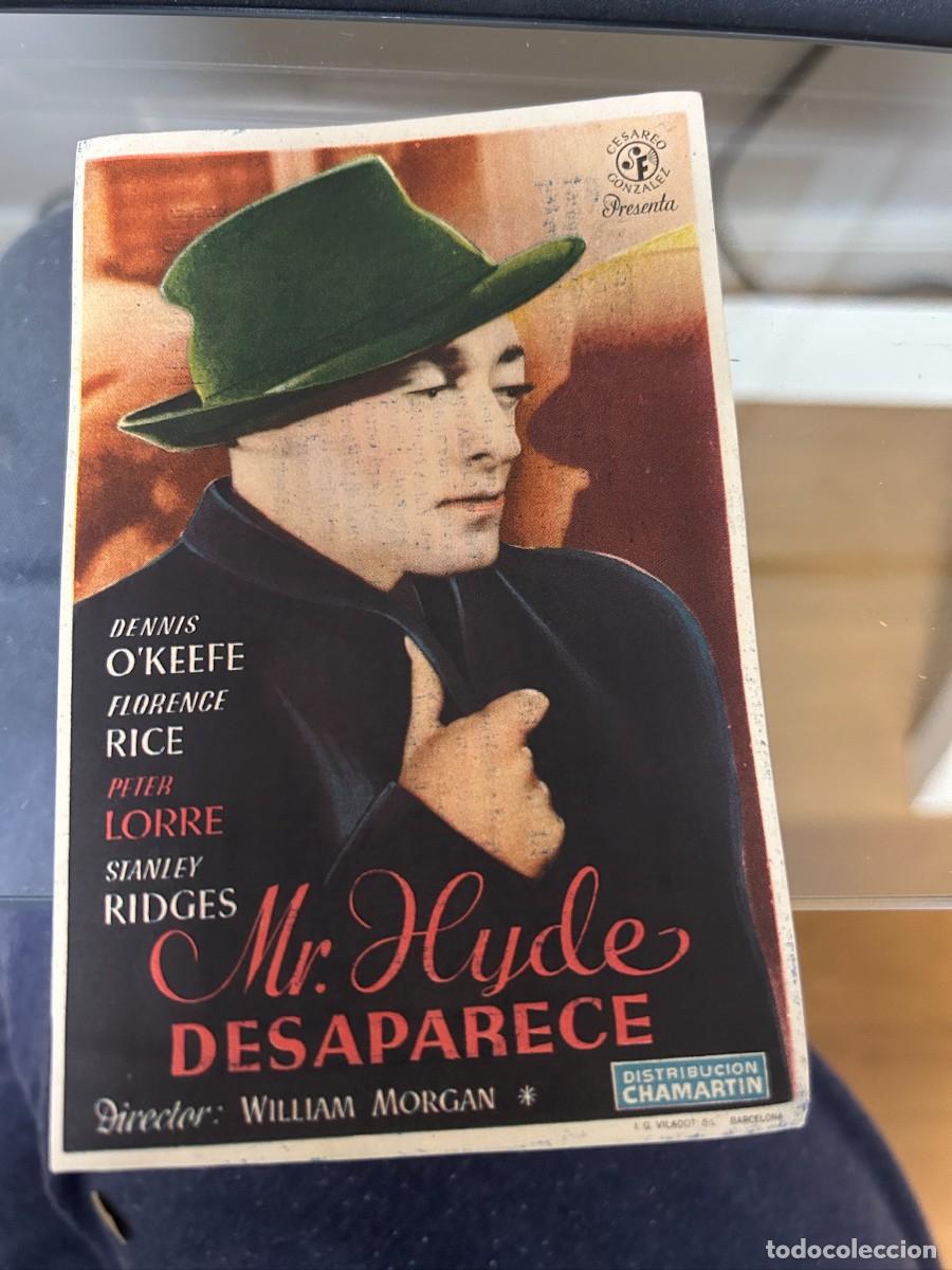Folhetos de m&atilde;o de filmes antigos de cinema: &ordm;1125 MR. HYDE DESAPARECE PRINCIPAL COMPOSTELA CON PUBLICIDAD BUEN ESTADO
