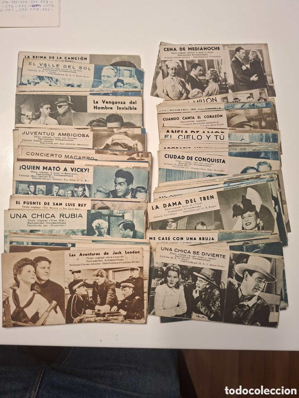 Cine: Lote de Fichas de 203 cine a&ntilde;os 30/40. CITC1