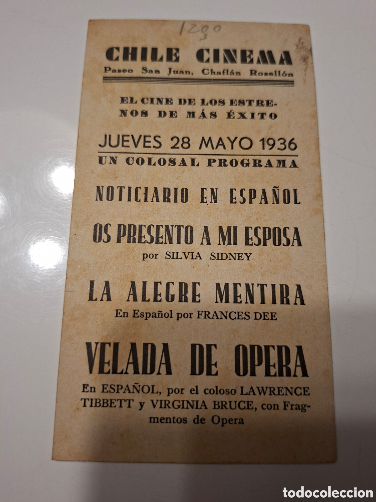 Cine: Folleto de mano : velada de opera. CITC1 - Foto 2