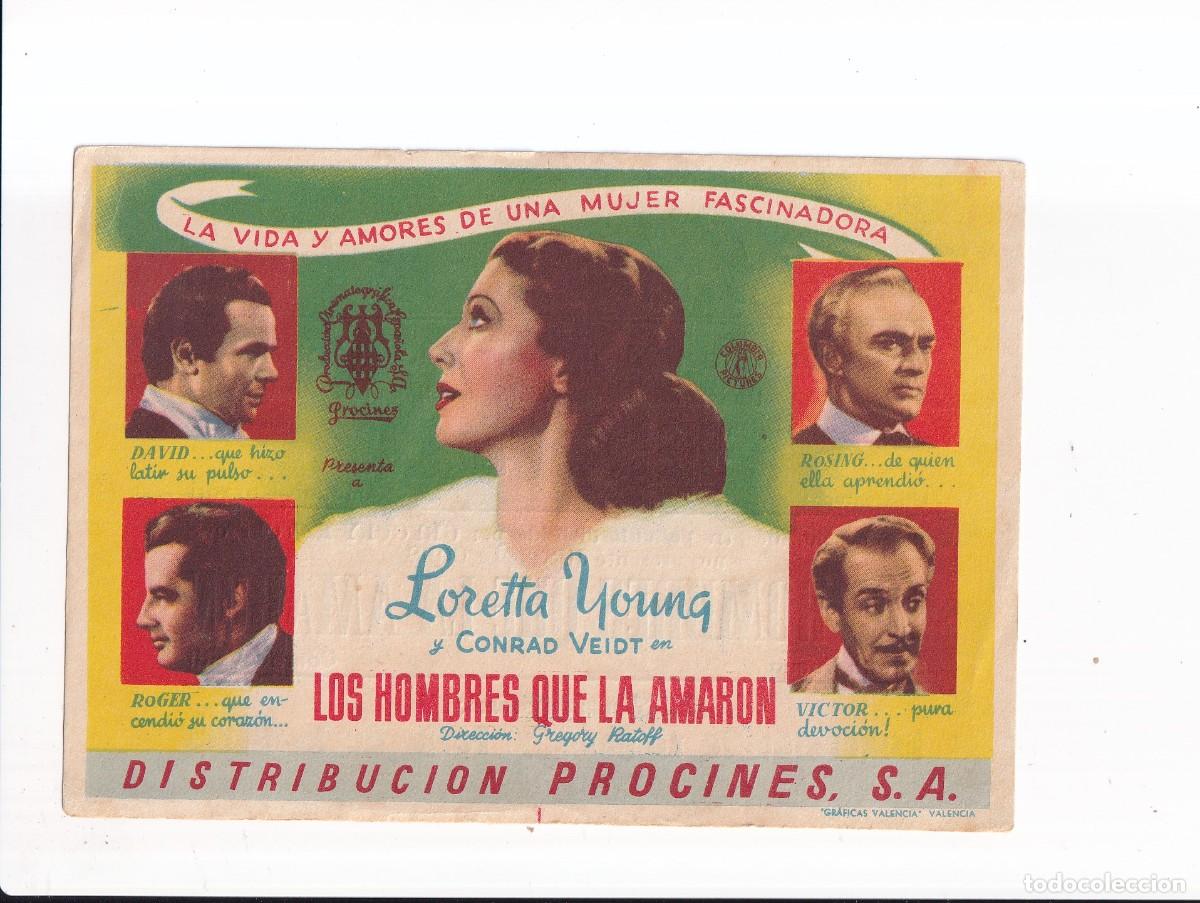 Cine: LOS HOMBRES QUE LA AMARON : LORETTA YOUNA .- CON PUBLICIDAD