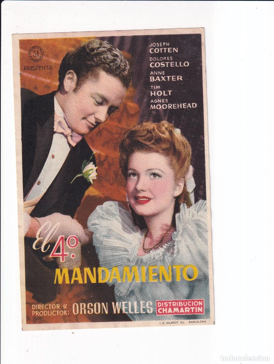 Cinema: EL 4&ordm; MANDAMIENTO : JOSEPH COTTEN .- SIN PUBLICIDAD