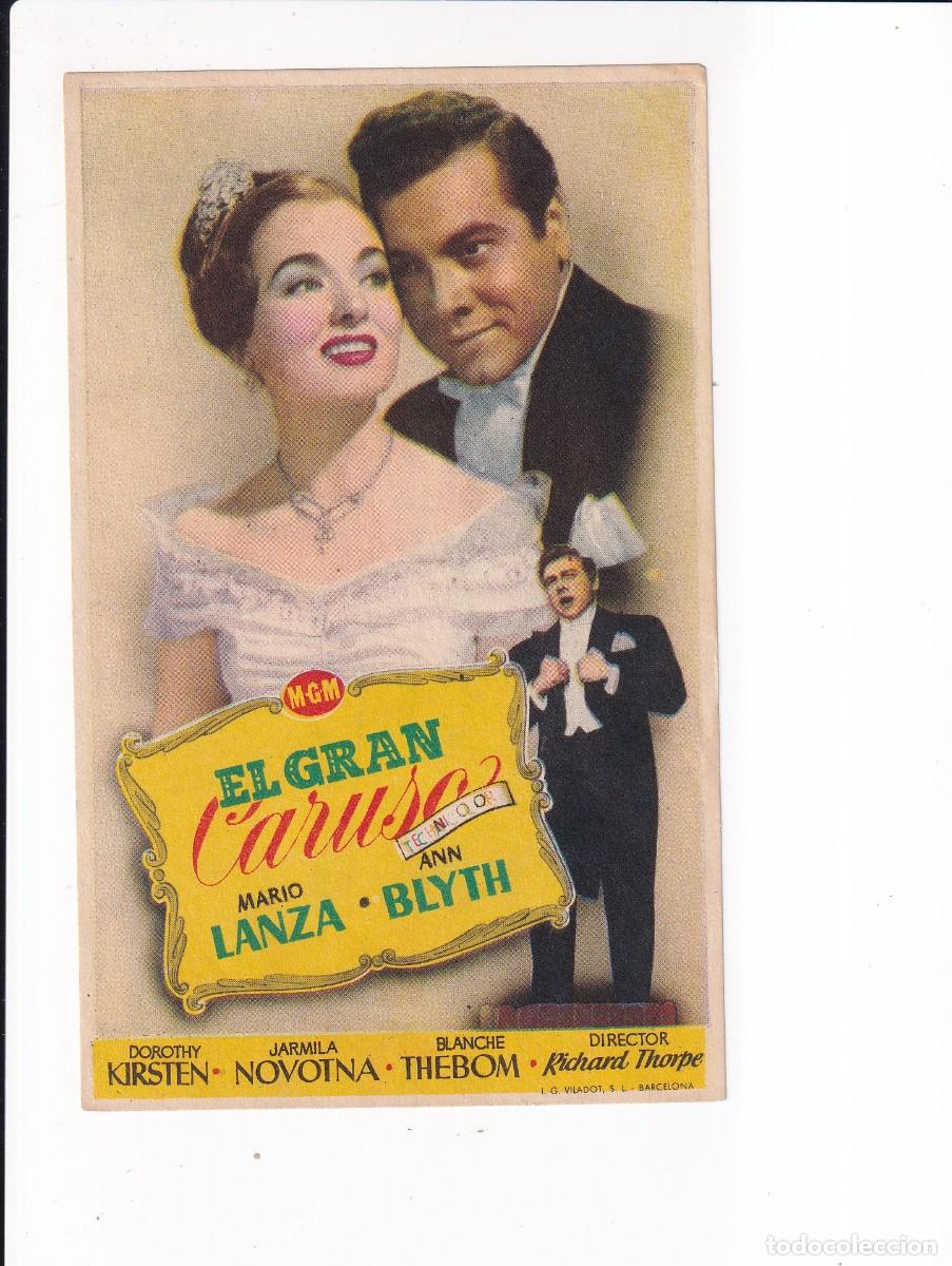 Cine: EL GRAN CARUSO : MARIO LANZA :- SIN PUBLICIDAD