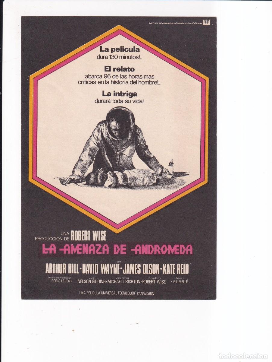 Cine: LA AMENAZA DE ANDROMEDA : ARTHUR HILL .- SIN PUBLICIDAD