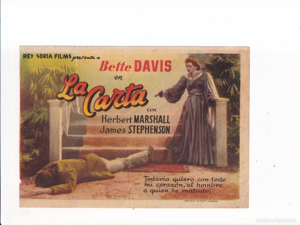 Cine: LA CARTA : BETTE DAVIS .- SIN PUBLICIDAD
