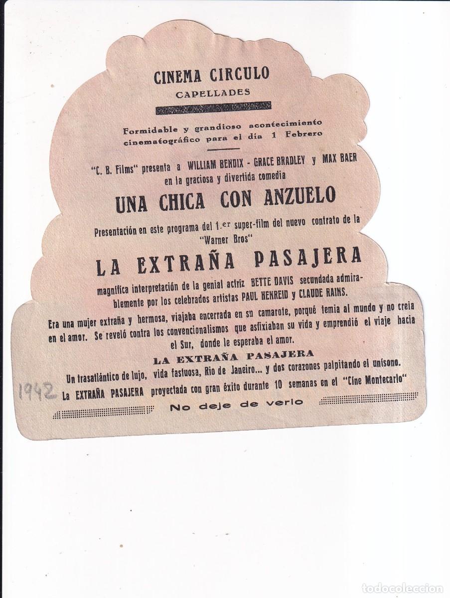 Cine: LA EXTRALA PASAJERA : BETTE DAVIS .- CON PUBLICIDAD - Foto 2