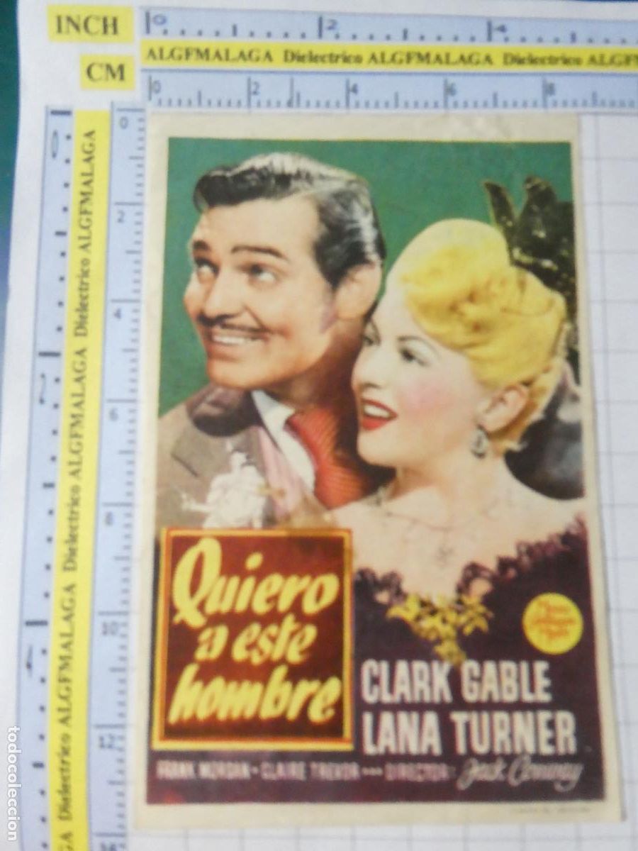 Cine: PROGRAMA DE MANO. CINE. PEL&Iacute;CULA. QUIERO A ESTE HOMBRE CINEMA SOLOBRE&Ntilde;A GRANADA. 531