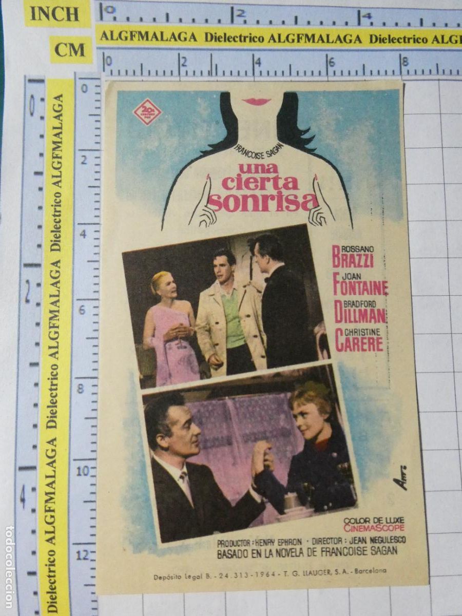 Cine: PROGRAMA DE MANO. CINE. PEL&Iacute;CULA. UNA CIERTA SONRISA CINE TIVOLI AND&Uacute;JAR JAEN. 539