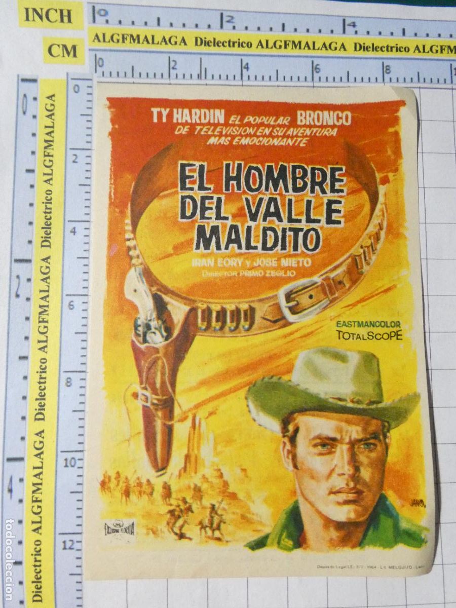 Cine: PROGRAMA DE MANO. CINE. PEL&Iacute;CULA. EL HOMBRE DEL VALLE MALDITO CINE TIVOLI AND&Uacute;JAR JAEN. 540