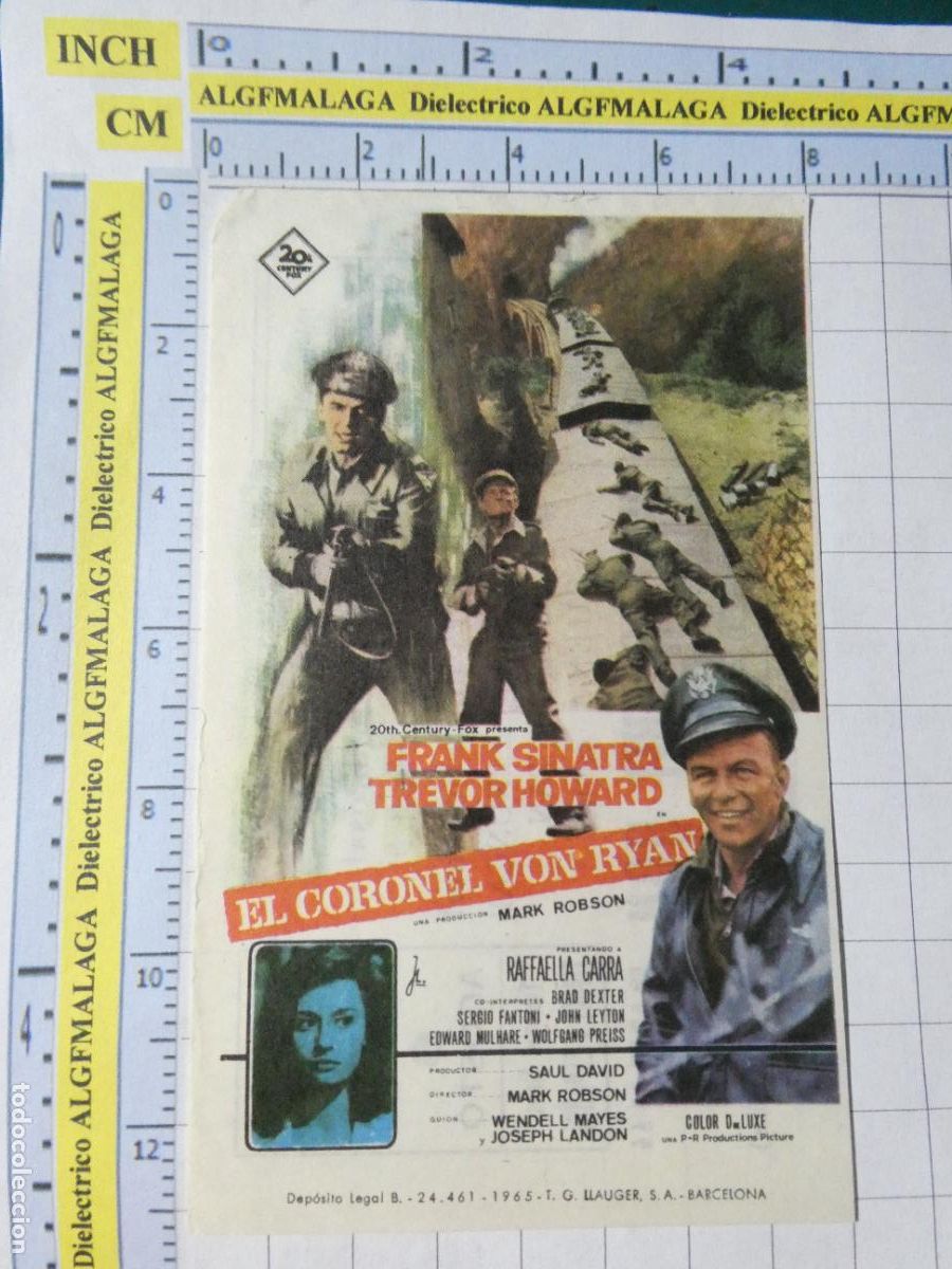 Cine: PROGRAMA DE MANO. CINE. PEL&Iacute;CULA. EL CORONEL VON RYAN CINE TIVOLI AND&Uacute;JAR JAEN. 543