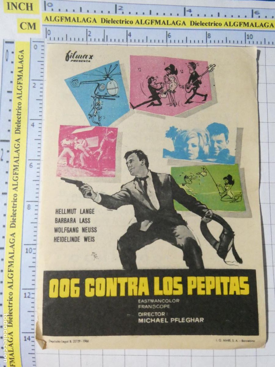 Cine: PROGRAMA DE MANO. CINE. PEL&Iacute;CULA. AGENTE 006 CONTRA LOS PEPITAS CINE TIVOLI AND&Uacute;JAR JAEN. 547
