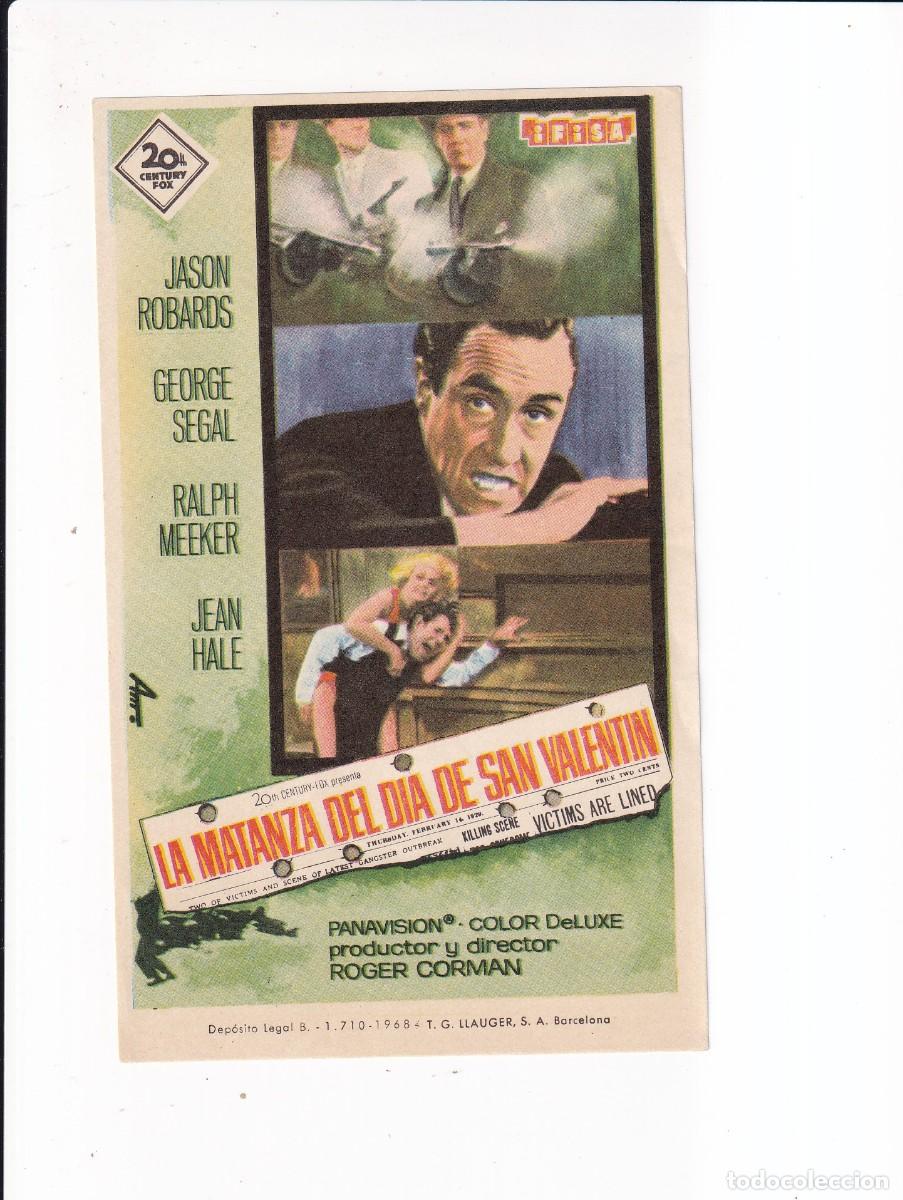Cine: LA MATANZA DE DIA DE SAN VALENTIN : JASON ROBAROS .- SIN PUBLICIDAD