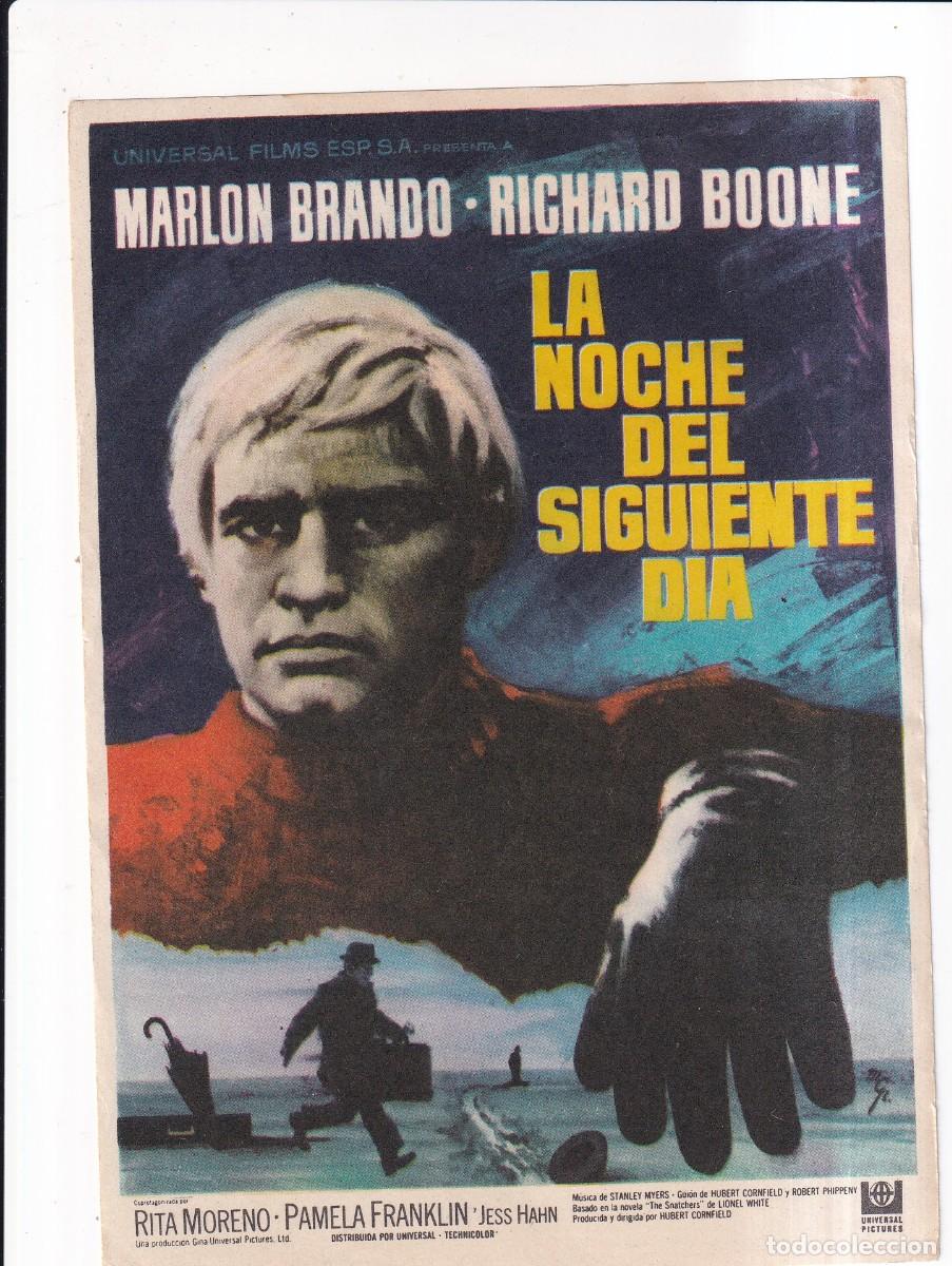Cine: LA NOCHE DEL SIGUIENTE DIA : MARLON BRANDO .- SIN PUBLICIDAD