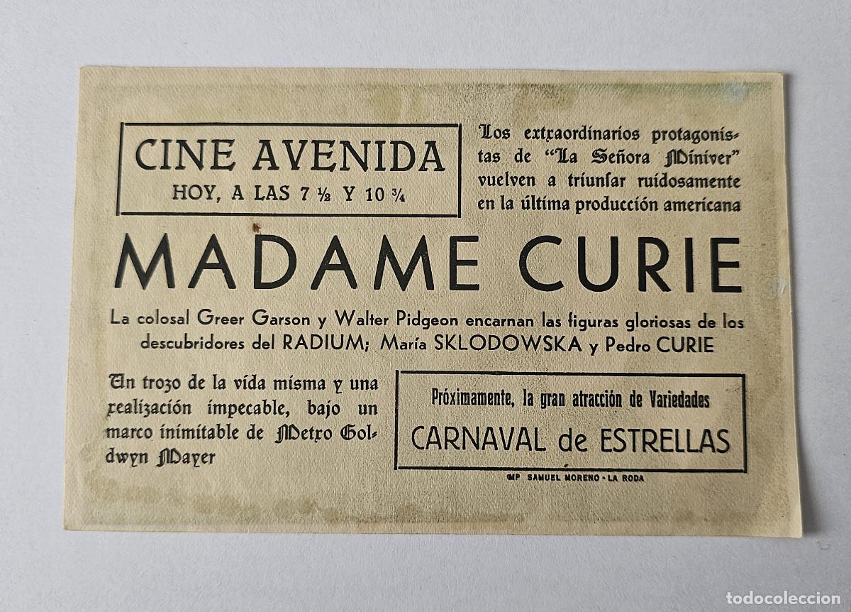 Cine: PROGRAMA DE MANO - MADAME CURIE - MERVIN LE ROY - Foto 2