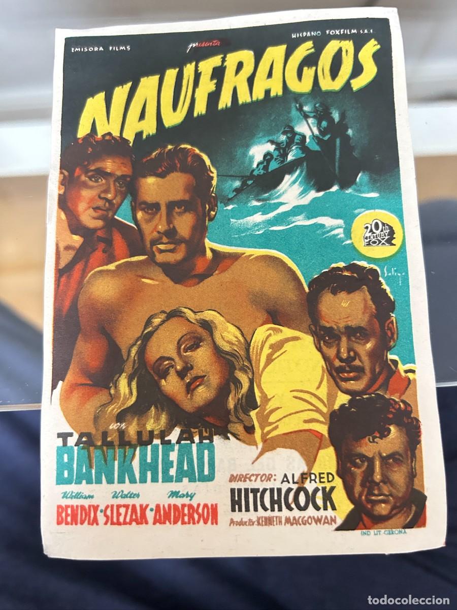 Cine: &ordm;1160 naufragos cine kursaal reus con publicidad buen estado