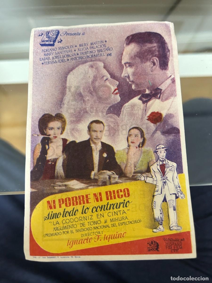 Cine: &ordm;1175 ni pobre ni rico teatro calderon valladolid con publicidad buen estado