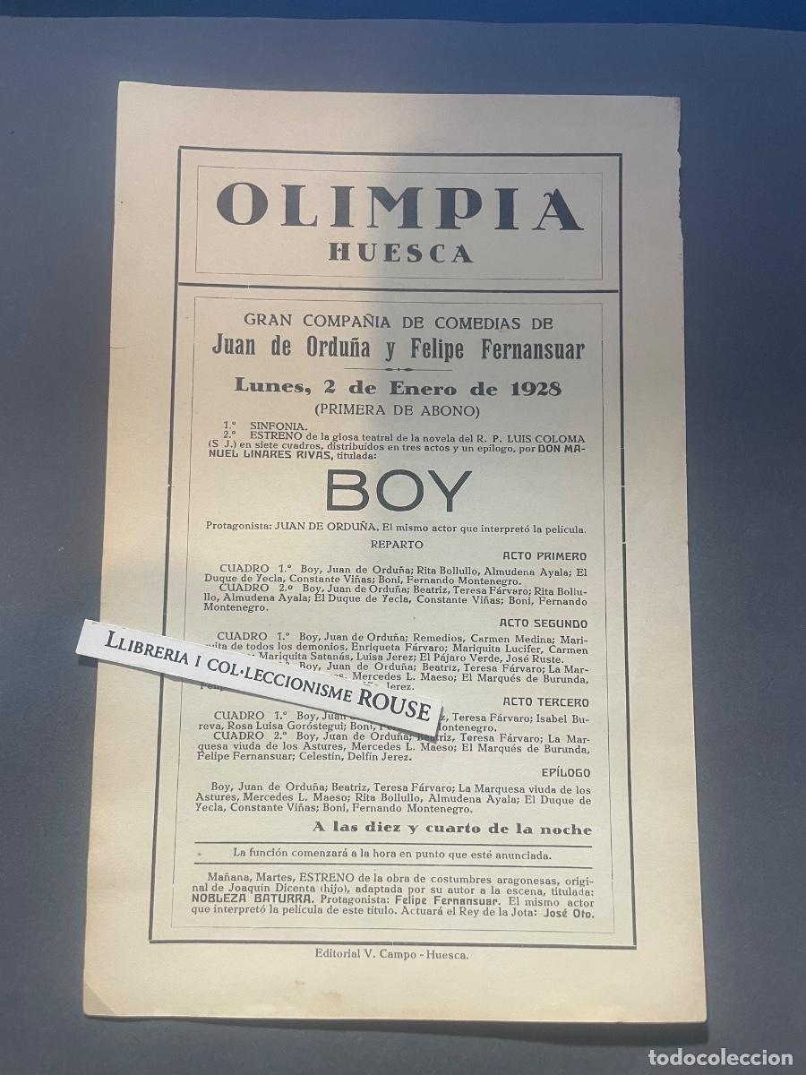 Cine: TEATRO - PROGRAMA / CARTEL- GRAN COMPA&Ntilde;IA DE COMEDIAS DE JUAN DE ORDU&Ntilde;A Y FELIPE FERNANSUAR 1928 TE