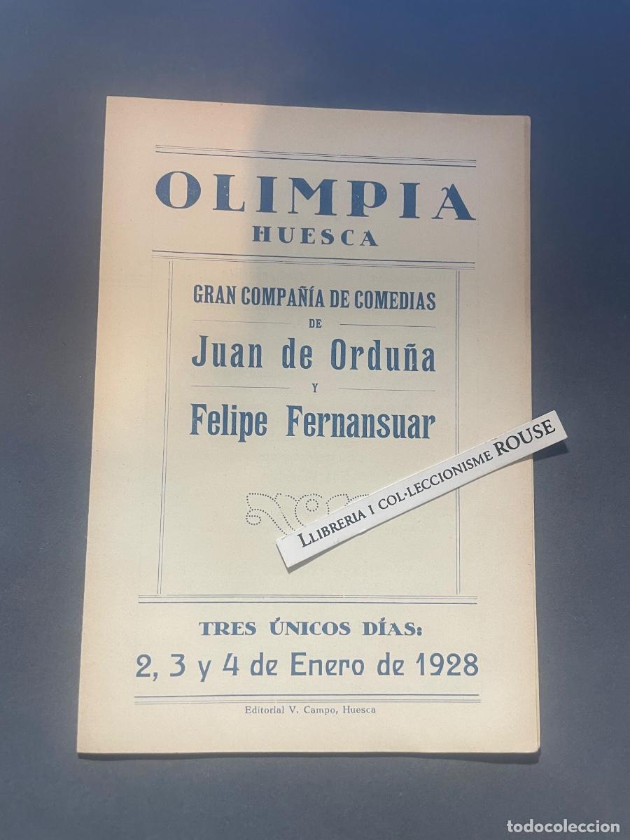 Cine: TEATRO - PROGRAMA GRAN COMPA&Ntilde;IA DE COMEDIAS DE JUAN DE ORDU&Ntilde;A Y FELIPE FERNANSUAR 1928 TEATRO OLIMP
