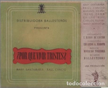 Cine: PROGRAMA DOBLE DE CINE: &iquest;POR QU&Eacute; VIVIR TRISTES? PC-11871