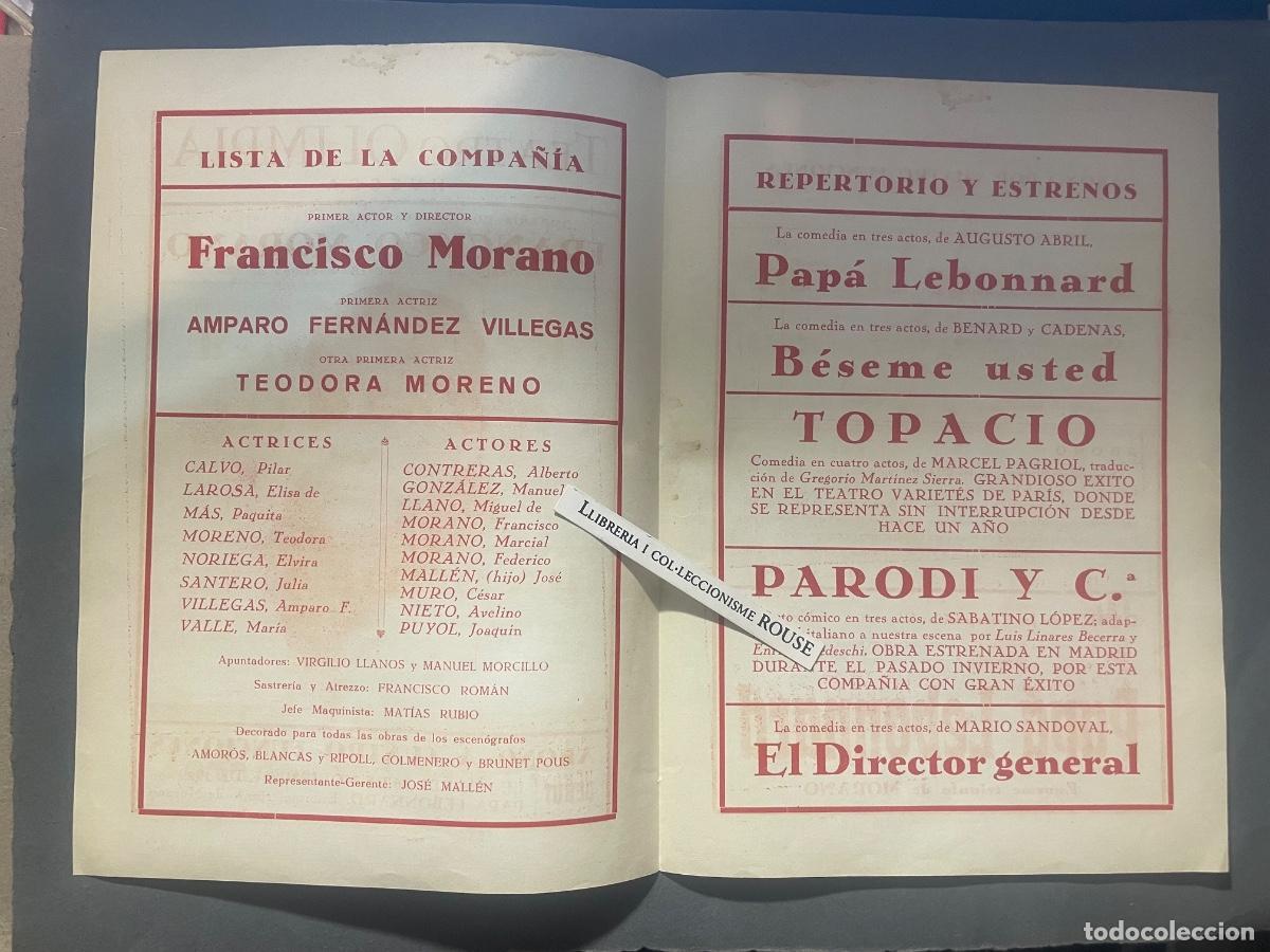 Cine: TEATRO - TEATRO OLIMPIA HUESCA - PROGRAMA COMPA&Ntilde;IA COMICO-DRAMATICA DE FRANCISCO MORANO 1929 - Foto 2